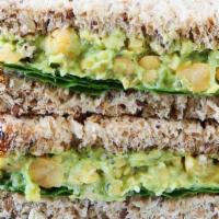 #16. Mashed Chickpea & Avocado Salad Sandwich, Mixed Greens, Tomato · 