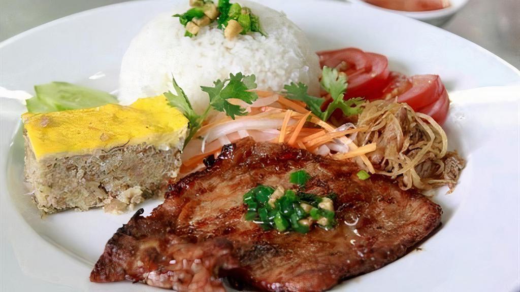 Rice With Shredded Pork, Pork Chop, Meat Loaf  · 