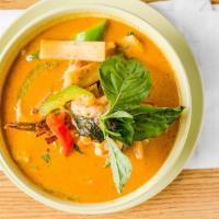 Red Curry · Hot. A popular thai dish consisting of spicy bold taste of dried red chill paste in coconut ...