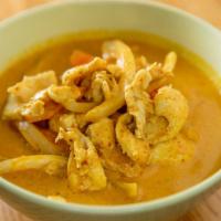 Yellow Curry · Hot. Curry powder of Indian origin, but is a different blend of spices in thai yellow curry ...