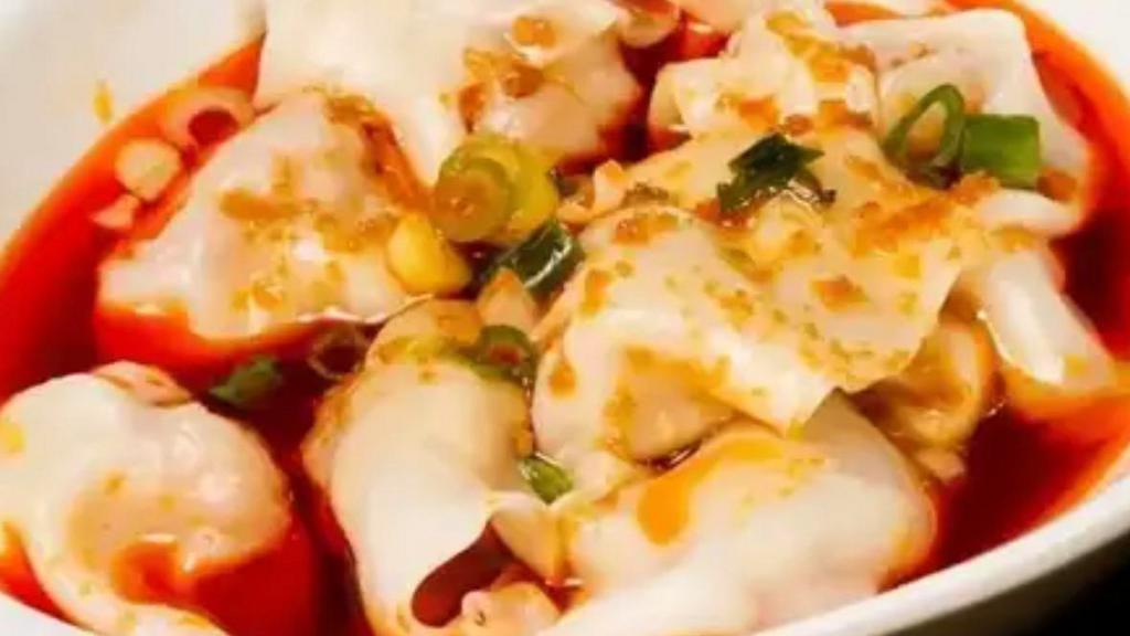 Wonton In Chili Sauce · Hot and spicy.