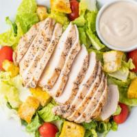 Grilled Chicken Salad · 6oz of Grilled Chicken Breast Served in a Large Bowl on a Bed of Greens.