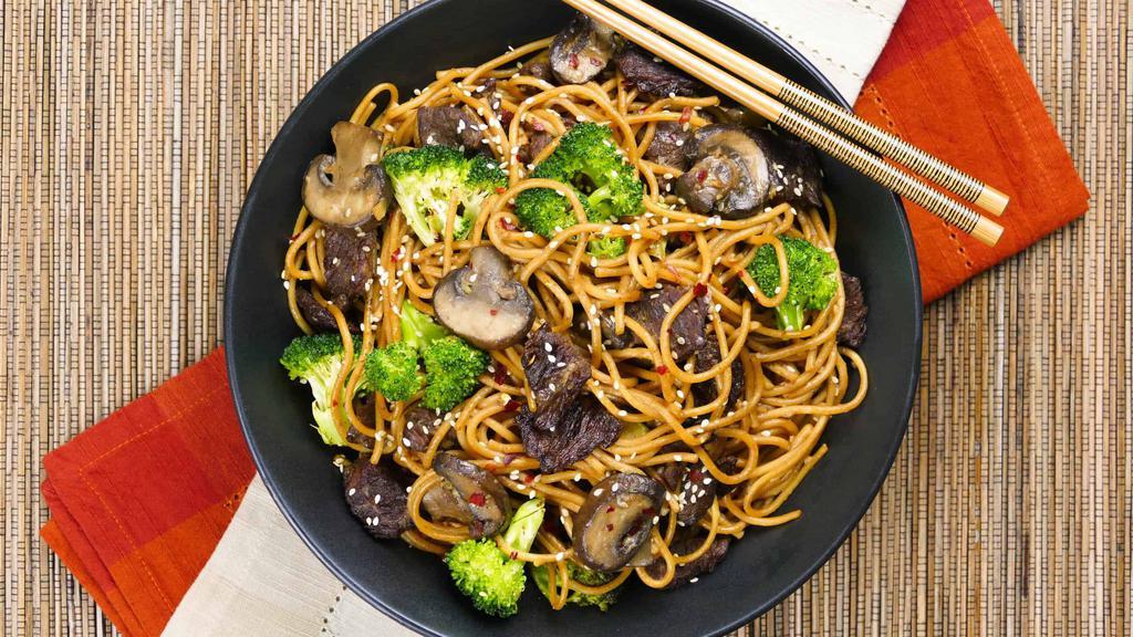 Beef Lo Mein · Served with roast pork or chicken fried rice and egg roll or spring roll.