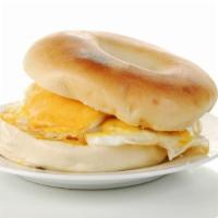 Bagel Egg Sandwich (1 Egg) · Warm bagel sandwich with whole eggs.