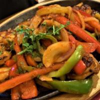 Shrimp Fajita · Grilled fresh vegetables with your choice of protein served on a sizzling hot skillet. sour ...
