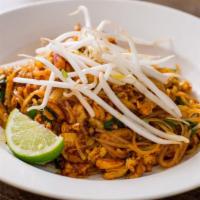 Pad Thai · Hot & spicy, veggie. Sweet radish, egg, chives, bean sprout, roasted peanut, fresh lime.