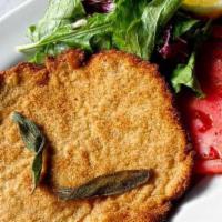Veal Scallopine Alla Milanese · With a nice salad and lemon.