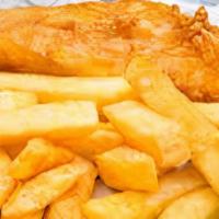 Fresh Haddock Platter · Our fresh fried haddock served with fries.
