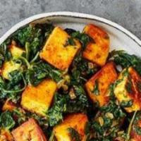 Saag Paneer · Cottage cheese cooked with spinach and blend of fresh spices.