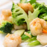 Shrimp With Mixed Vegetables · Sauce on the side with white or brown rice.