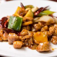 Kung Po Chicken With Peanuts · Spicy. White breast meat.