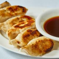 Pan-Fried Dumplings (6) · Choose one: pork, chicken, vegetable.