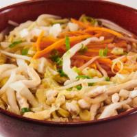 Shredded Chicken Noodle Soup · Served with your choice of noodle.