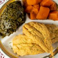 Dinner For 6 · 12 pc of fried fish or chicken, (6) 16 oz. side orders, 6 pc of cornbread, and (6) 16 oz. Dr...