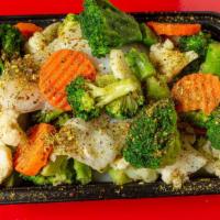 Ethiopian Delight · Broiled flounder broccoli, carrots, cauliflower, potatoes & cheese sauce.