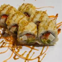 Yummy Yummy Roll (Special) · Eel and avocado mango topped with crunchy spicy tuna with eel sauce