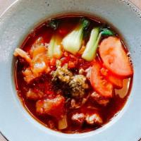 Tomato Beef And Tendon Noodles Soup · 