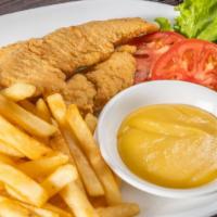 Chicken Fingers · With french fries lettuce and tomato.