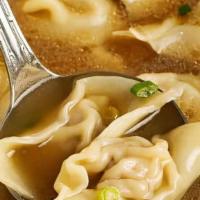 Wonton Soup · Seasoned broth with filled wonton dumplings.