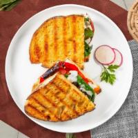 Ain'T No Meat Panini · Fresh mozzarella, plum tomatoes, spinach and sun-dried tomatoes on your choice of toasted br...