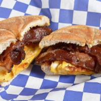 Bacon, Egg & Cheese Sandwich · Comes on a Roll unless otherwise specified