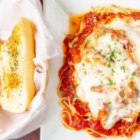 Chicken Parmigiana Hot Sandwich · Chicken cutlet, marinara & mozzarella cheese.