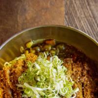 Chicken Katsu Curry · Made with either rice or noodles featuring a crispy chicken cutlet, Korean madras curry sauc...