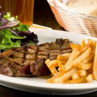 Steak Frites · Sewed with fries & peppercorn sauce.