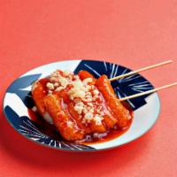 Kkochi Rice Cake Skewers · 10pcs fried crispy rice cake brushed with sweet & spicy sauce