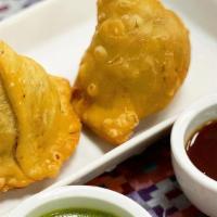 Samosa (Vegetable) · Vegetarian. Fried pastry with a savory fillings such as potatoes, green peas, etc.