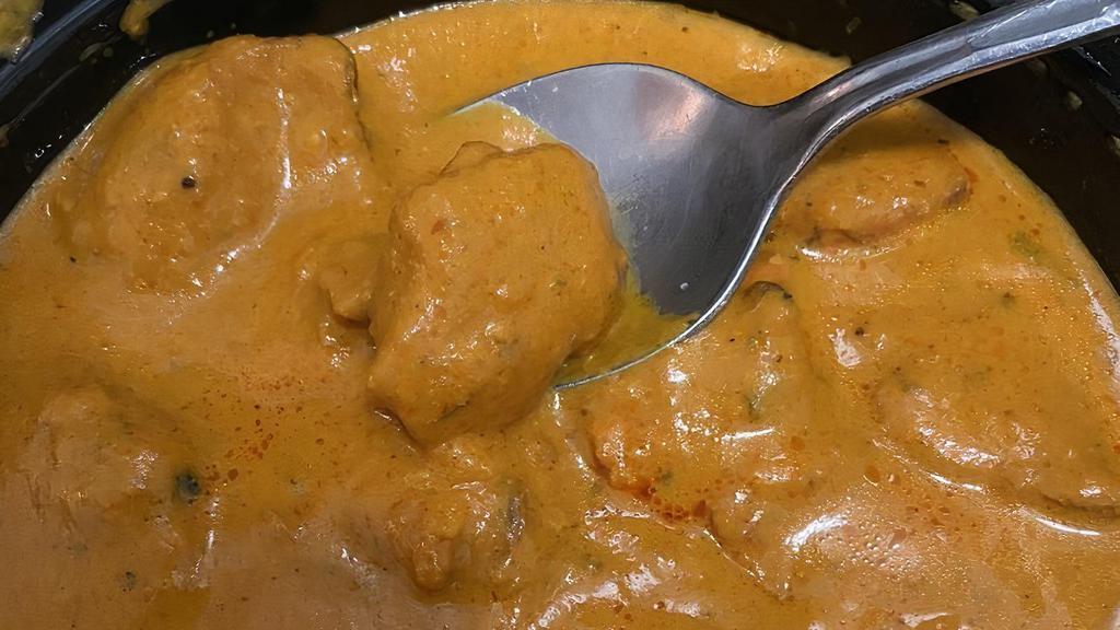 Chicken Tikka Masala · Tandoor fired and creamy tamale sauce. Comes with rice.