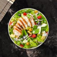 Empire State Salad · Mixed Romaine lettuce with spinach, grilled chicken, carrots, cucumbers, broccoli, olive oil...