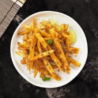 Cajun Cover Fries · (Vegetarian) Idaho potato fries cooked until golden brown and garnished with salt and cajun ...