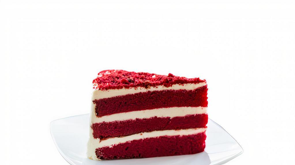 Red Velvet Cake · Moist red velvet cake with cream cheese frosting.