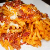 Waffle Supreme Fries W/ Bacon And American Cheese · 