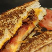 Stuffed Grilled Cheese · With Americsn Cheese, Bacon and Tomatoes