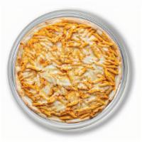 Penne Vodka (Large) · Pizza topped with penne alla vodka pasta.