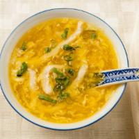 Chicken Corn Soup · Halal. Served with crispy noodles.