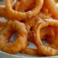 Onion Rings · Battered, deep fried onion rings