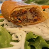 Bbq Pork Or Chicken Summer Rolls /Goi Cuon Ga Or Heo Nuong · The MEAT of YOUR CHOICE, vermicelli, mint leaves, lettuce chive wrapped
in Vietnamese rice s...
