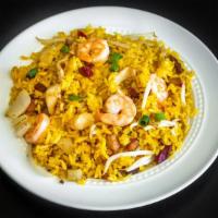 House Special Fried Rice · Fried rice with chicken, shrimp, and pork.
