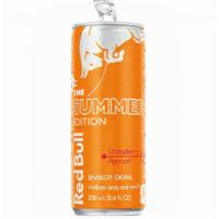 Strawberry Apricot Red Bull Can · New Summer Edition Strawberry Apricot Red Bull Slush in a 8.4oz can.