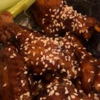 Chicken Wings (8 Pc) · BBQ, buffalo, Korean style, hot honey or reaper.