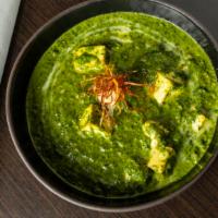 Palak Paneer · Cottage Cheese, Creamy Spinach, Homemade Spice.