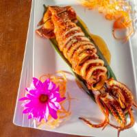 B.Q Squid · Grilled whole squid with Teriyaki sauce