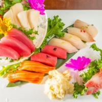 Sushi And Sashimi Combo · 6 pcs sushi, 9 pcs sashimi and a spicy tuna roll