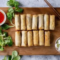 Vegetable Spring Rolls (3 Pieces) · Crispy rolls filled with tender bamboo shoots, cabbage, carrots, and bean thread. Served wit...