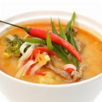 Chili Soup · Warm chili meat soup.