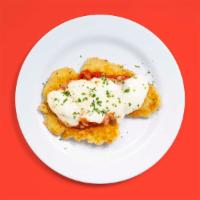 Chicken Parmesan · Breaded chicken cutlet topped with marinara sauce and melted mozzarella cheese. Served with ...