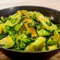 House Salad · Avocado and carrot ginger dressing.